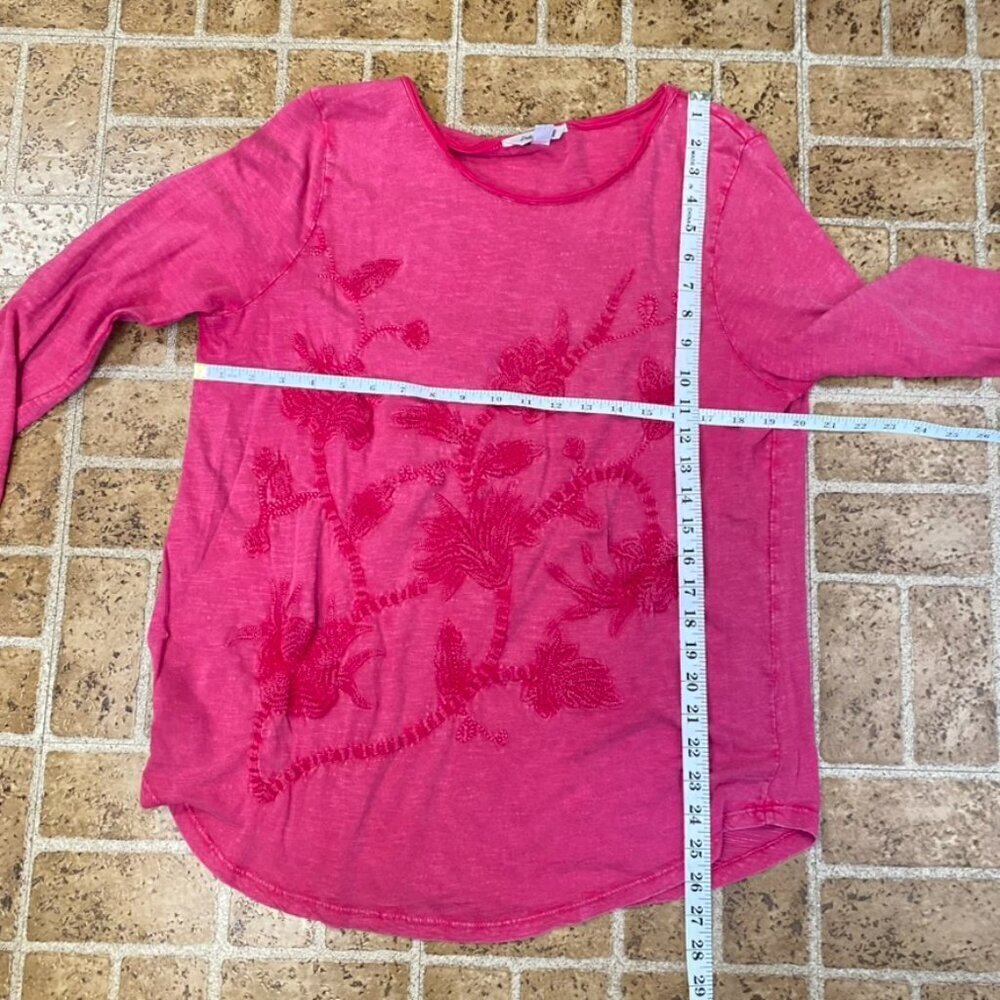 Lucky Brand Pink Crochet Floral Long Sleeve Top - Picture 11 of 11